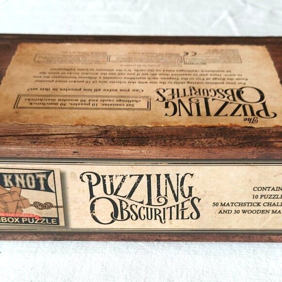 Professor Puzzling Obscurities Brainteaser games Wood Metal Matchstick Cards NEW - Picture 3 of 10